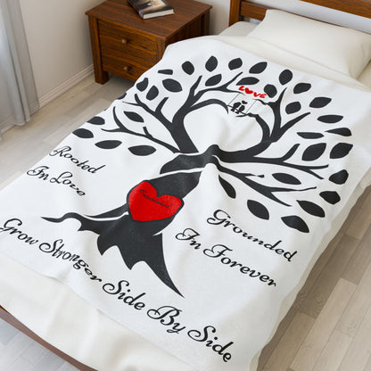 Love Birds “Rooted in Love” Couple’s PERSONALIZED Initials Blanket