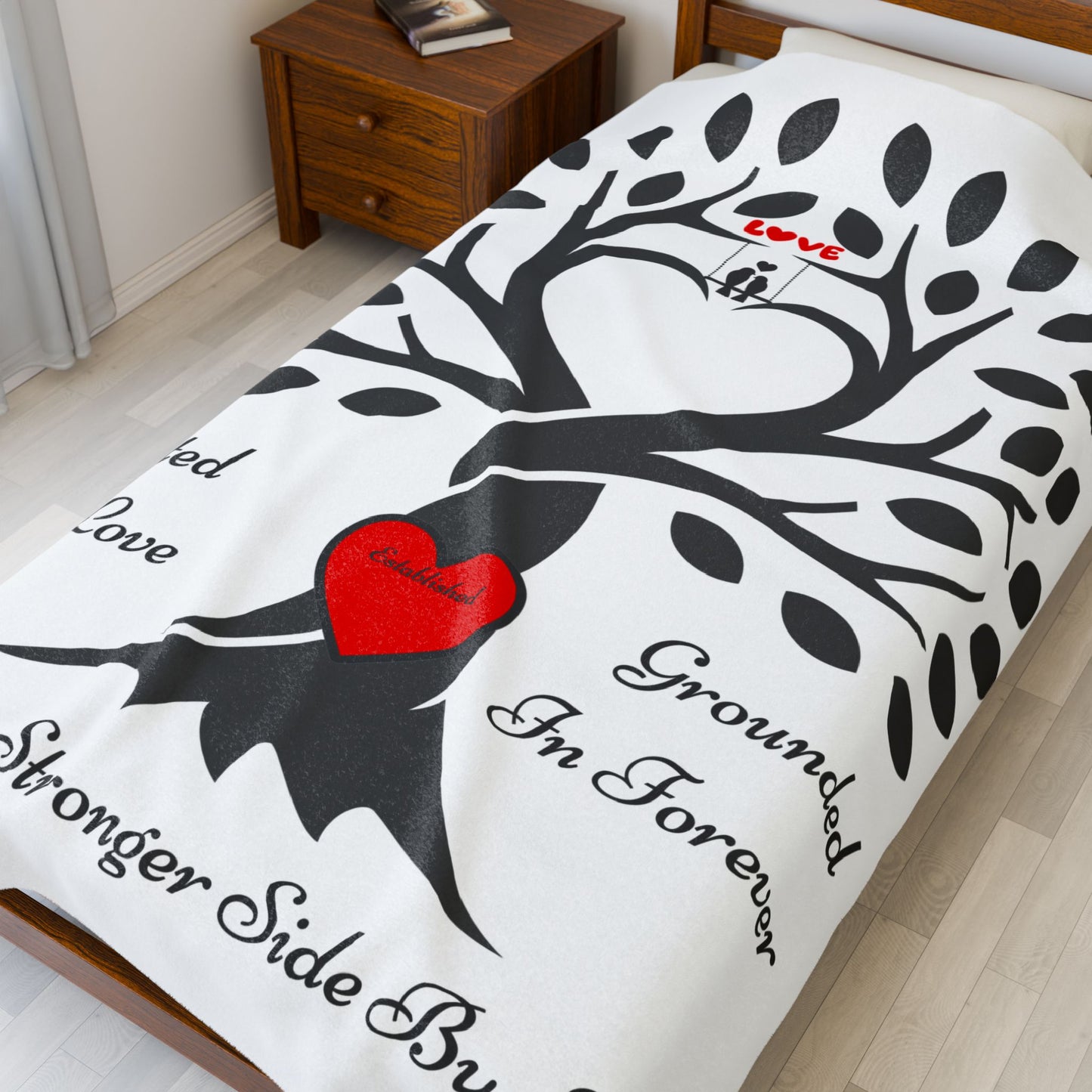 Love Birds “Rooted in Love” Couple’s PERSONALIZED Initials Blanket
