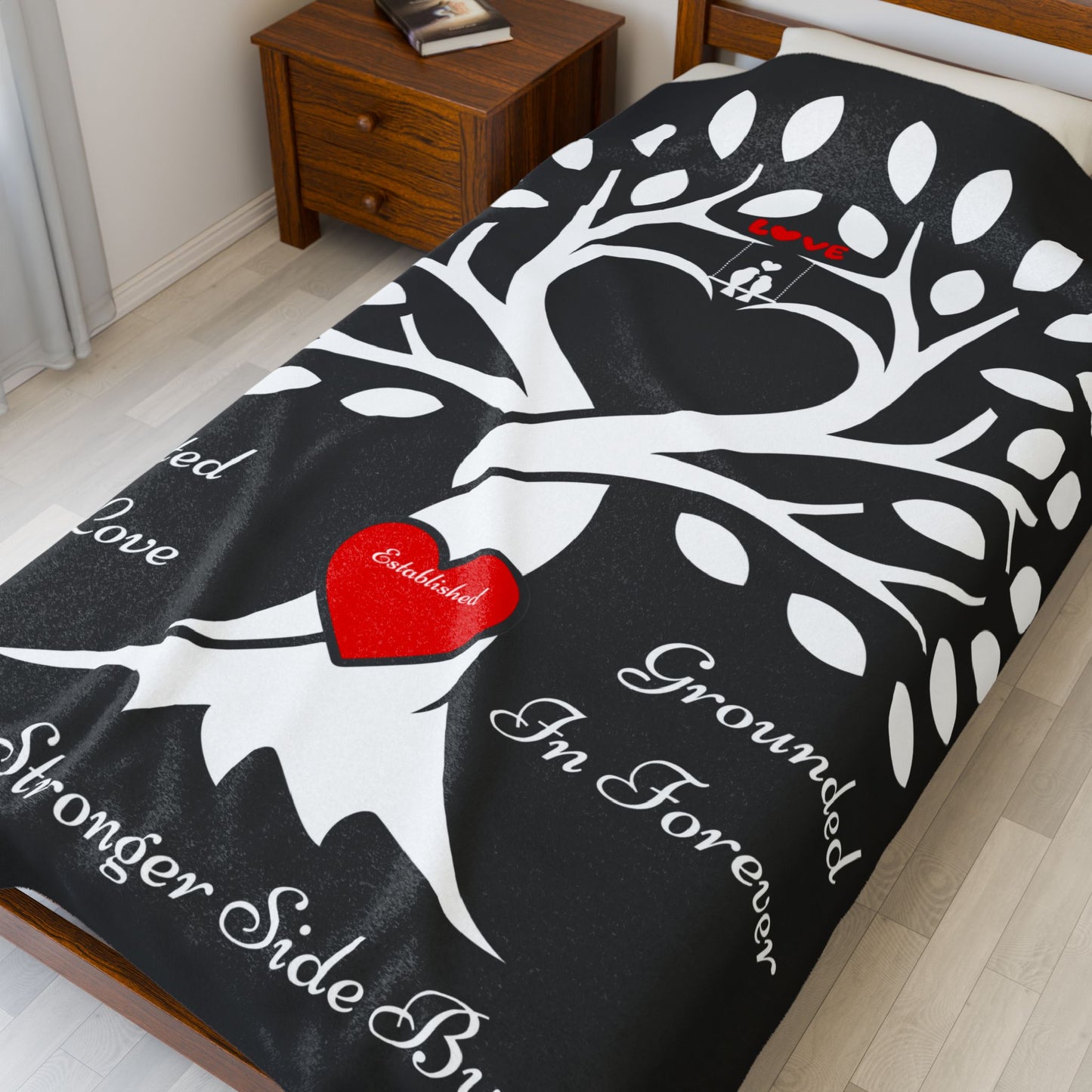 Love Birds “Rooted in Love” Couple’s PERSONALIZED Initials Blanket
