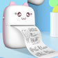 Mini 58mm Portable Thermal Printer Cat Shapes Wireless Photo Label Memo Wrong Question Printing With USB Cable Portable Printer