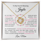 To My Daughter(s) — Beautiful Love Knot Necklace & PERSONALIZED Heartwarming Message from Mom (Only, First-Born, Second, Third, Fourth, Fifth, or Twins)