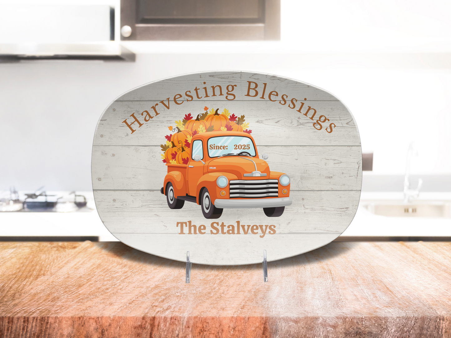 Harvesting Blessings Personalized Thanksgiving Platter 10in x 14in