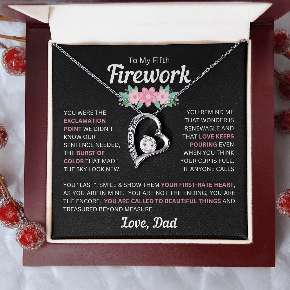 To My Daughter(s) — Beautiful Forever Love Necklace & Heartwarming Messages from Dad (Only, First, Second, Third, Fourth, Fifth, or Twins)