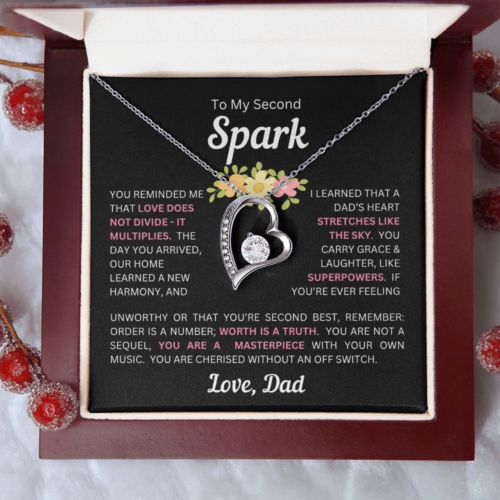 To My Daughter(s) — Beautiful Forever Love Necklace & Heartwarming Messages from Dad (Only, First, Second, Third, Fourth, Fifth, or Twins)