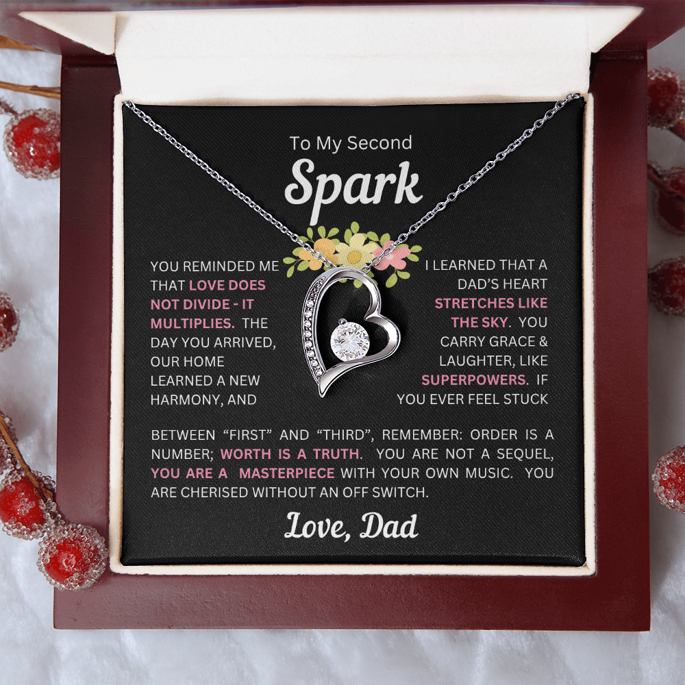 To My Daughter(s) — Beautiful Forever Love Necklace & Heartwarming Messages from Dad (Only, First, Second, Third, Fourth, Fifth, or Twins)