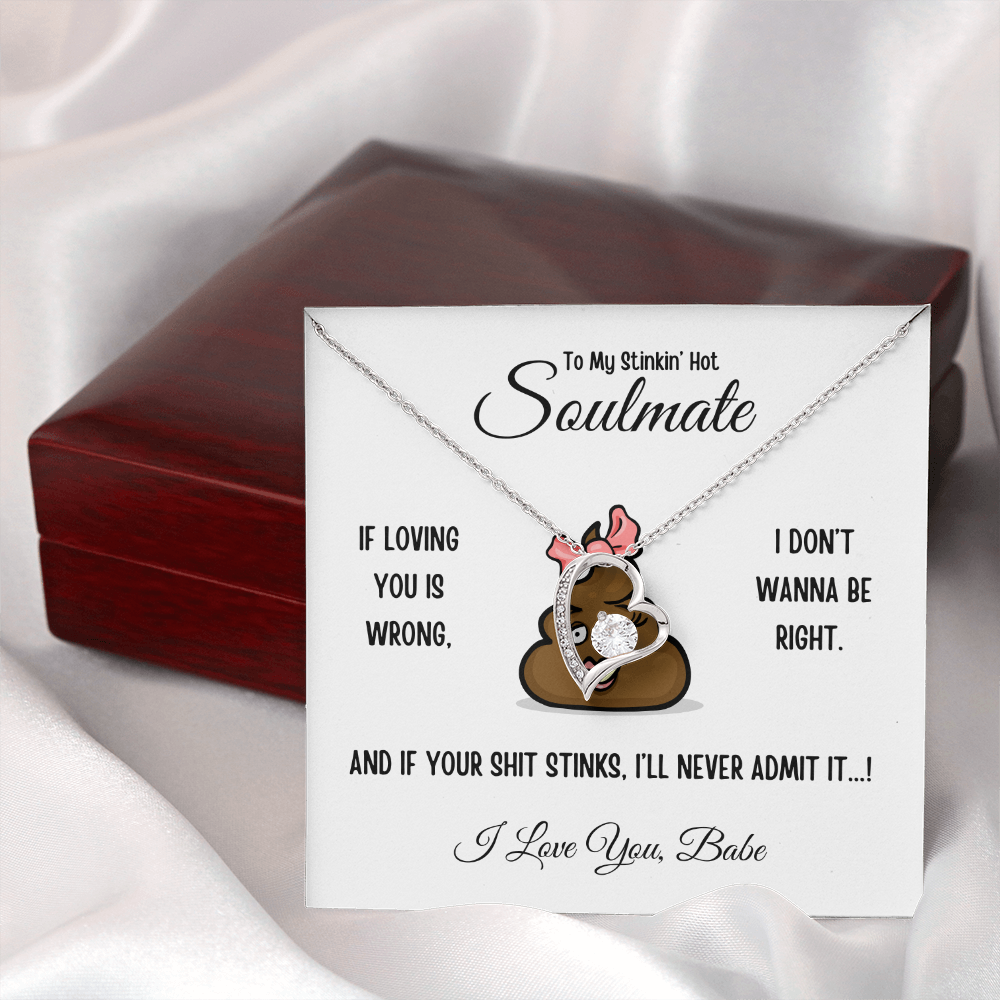 To My Stinkin’ Hot Soulmate – Forever Love Heart Necklace in Luxury or Two-Toned Gift Box