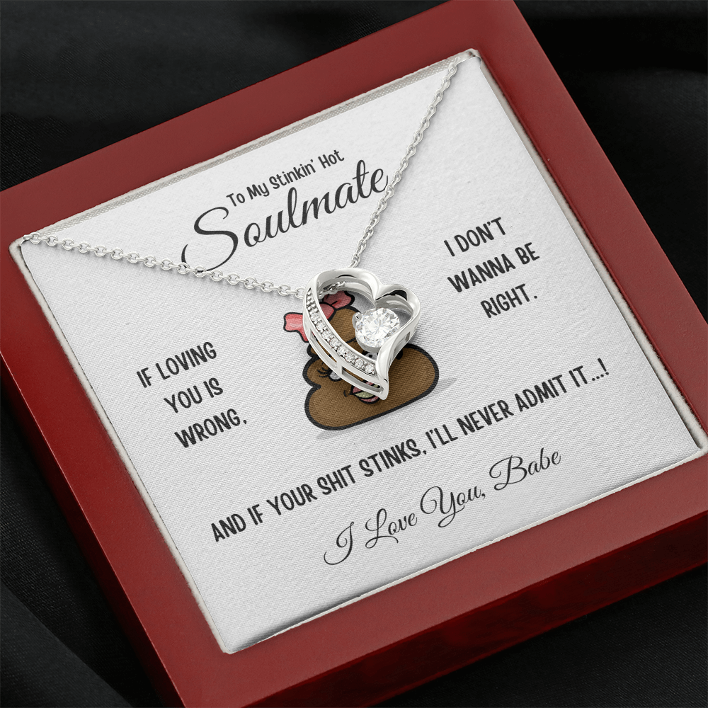 To My Stinkin’ Hot Soulmate – Forever Love Heart Necklace in Luxury or Two-Toned Gift Box