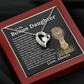 Bonus Daughter Forever Love Necklace with Sentimental Message Card Gift from Bonus Dad to Stepdaughter