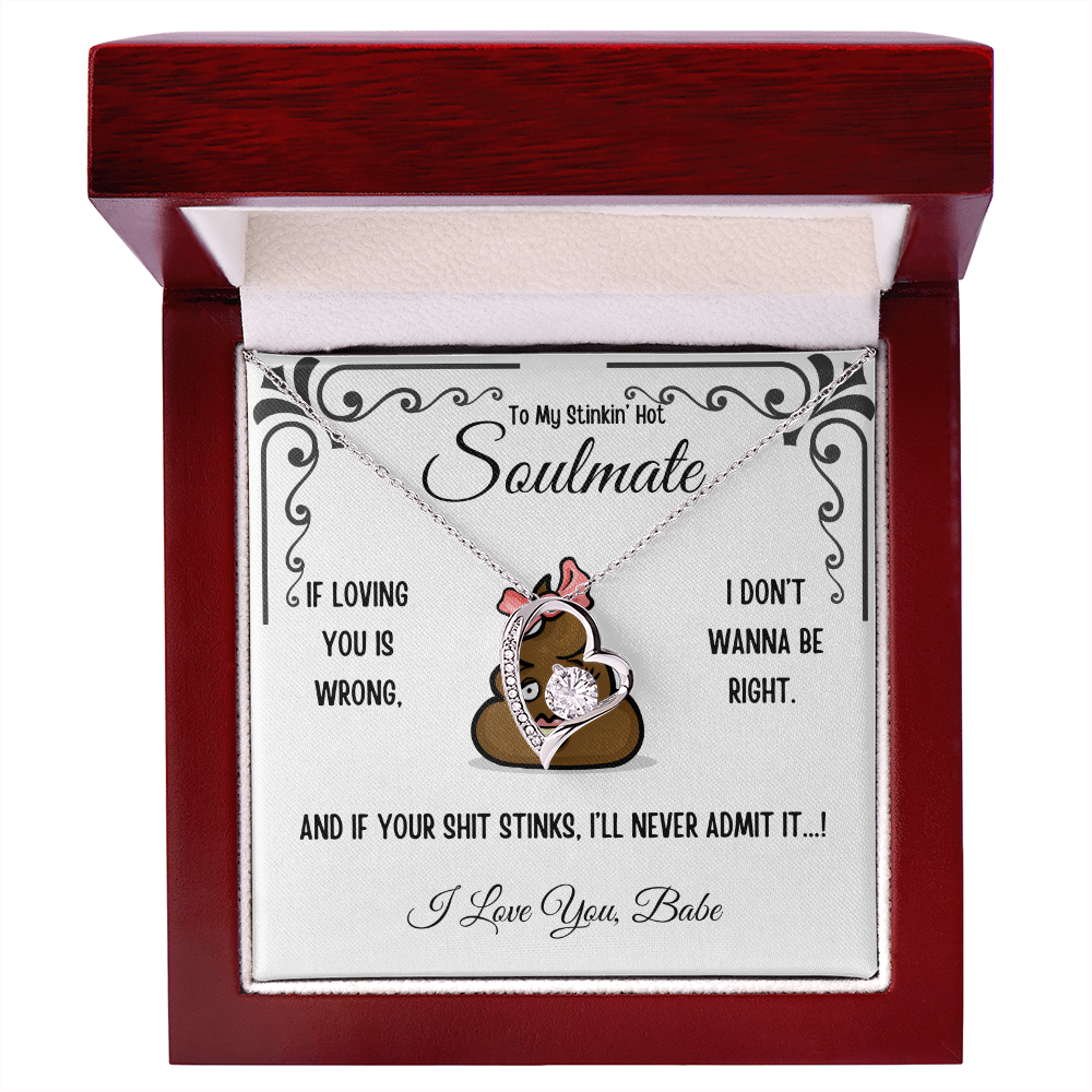 To My Stinkin' Hot Soulmate Gift – Forever Love Heart Necklace in Luxury or Two-Toned Box
