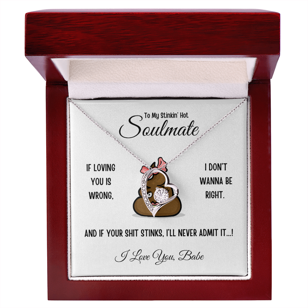 To My Stinkin’ Hot Soulmate – Forever Love Heart Necklace in Luxury or Two-Toned Gift Box