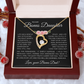 Bonus Daughter Forever Love Necklace from Bonus Dad – Poetic Message Card Gift for Stepdaughter