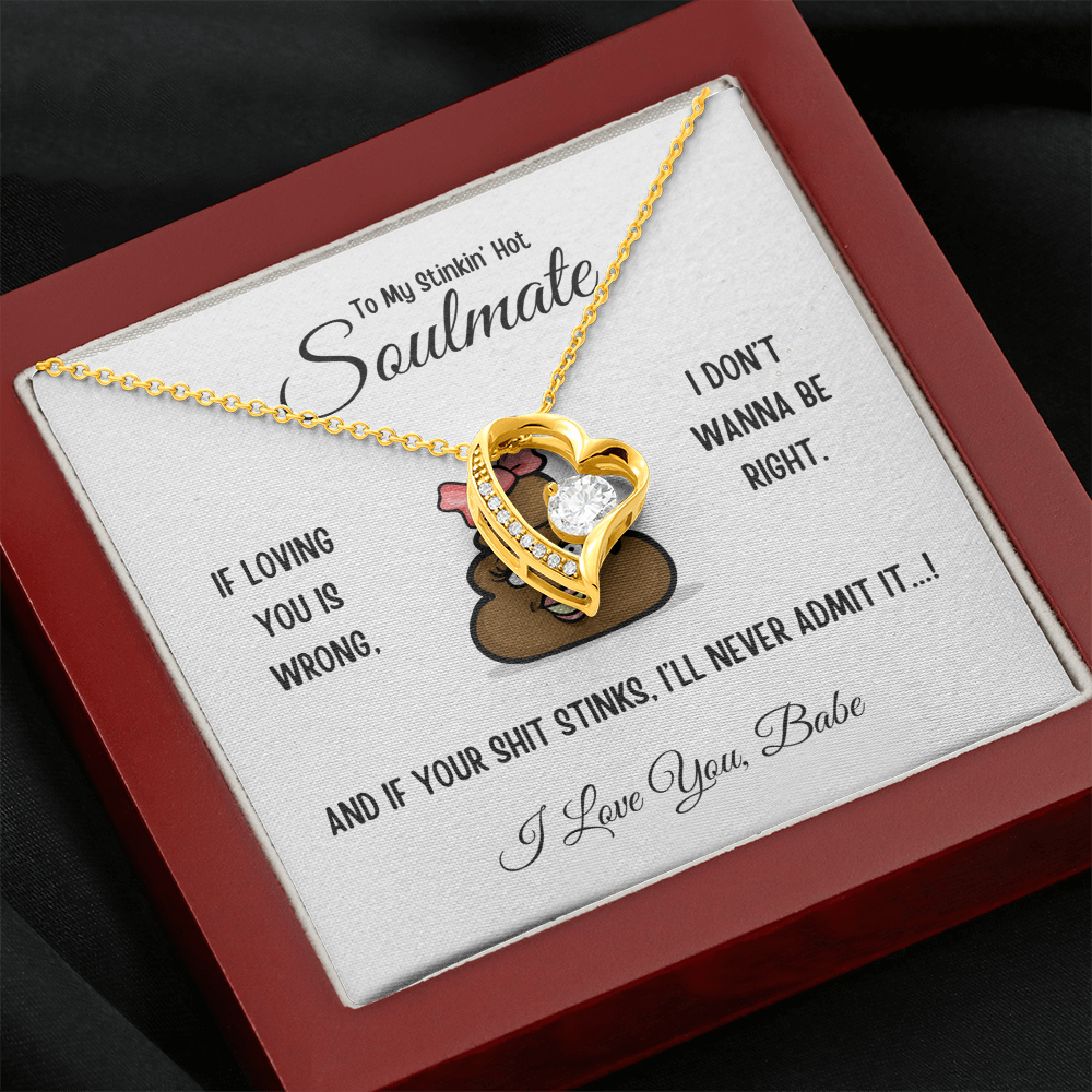 To My Stinkin’ Hot Soulmate – Forever Love Heart Necklace in Luxury or Two-Toned Gift Box