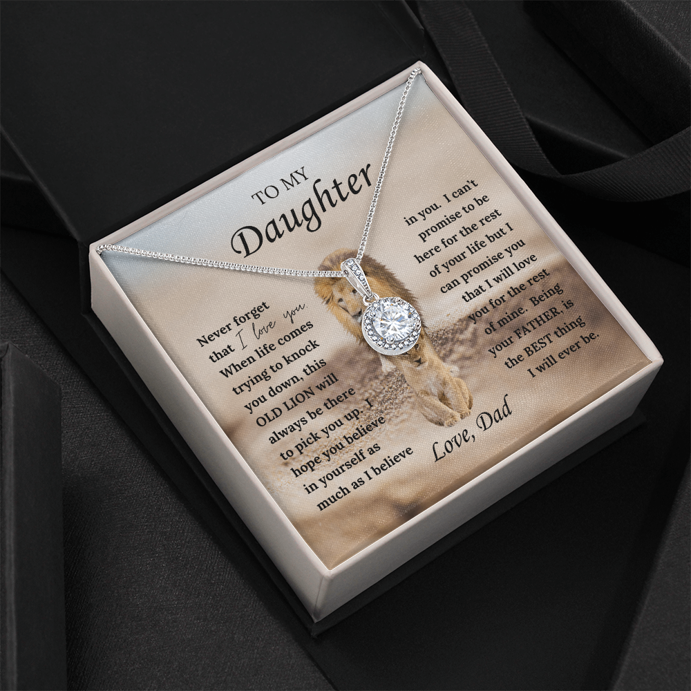Gift for Daughter from Dad - Eternal Hope Necklace with "This Old Lion" Message