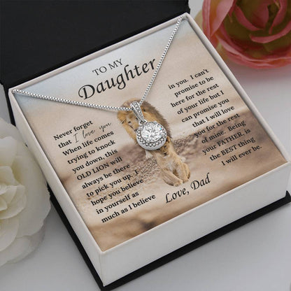Gift for Daughter from Dad - Eternal Hope Necklace with "This Old Lion" Message