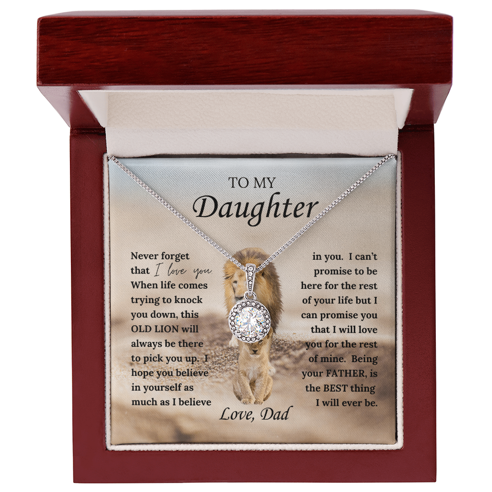 Gift for Daughter from Dad - Eternal Hope Necklace with "This Old Lion" Message