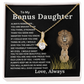 Bonus Daughter Alluring Beauty Necklace with Sentimental Message Card Gift from Bonus Dad to Stepdaughter