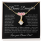 Bonus Daughter Alluring Beauty Necklace from Bonus Dad – Poetic Message Card Gift for Stepdaughter