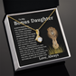 Bonus Daughter Alluring Beauty Necklace with Sentimental Message Card Gift from Bonus Dad to Stepdaughter