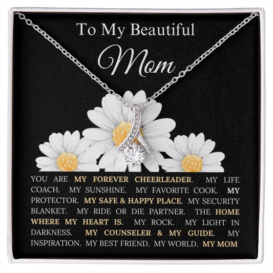 To Mom Message with Alluring Beauty Necklace