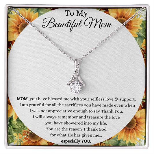 To My Beautiful Mom - Alluring Beauty Necklace