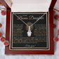 To My Bonus Daughter Gift - Alluring Beauty Necklace with "This Old Lion Has Your Back" Message