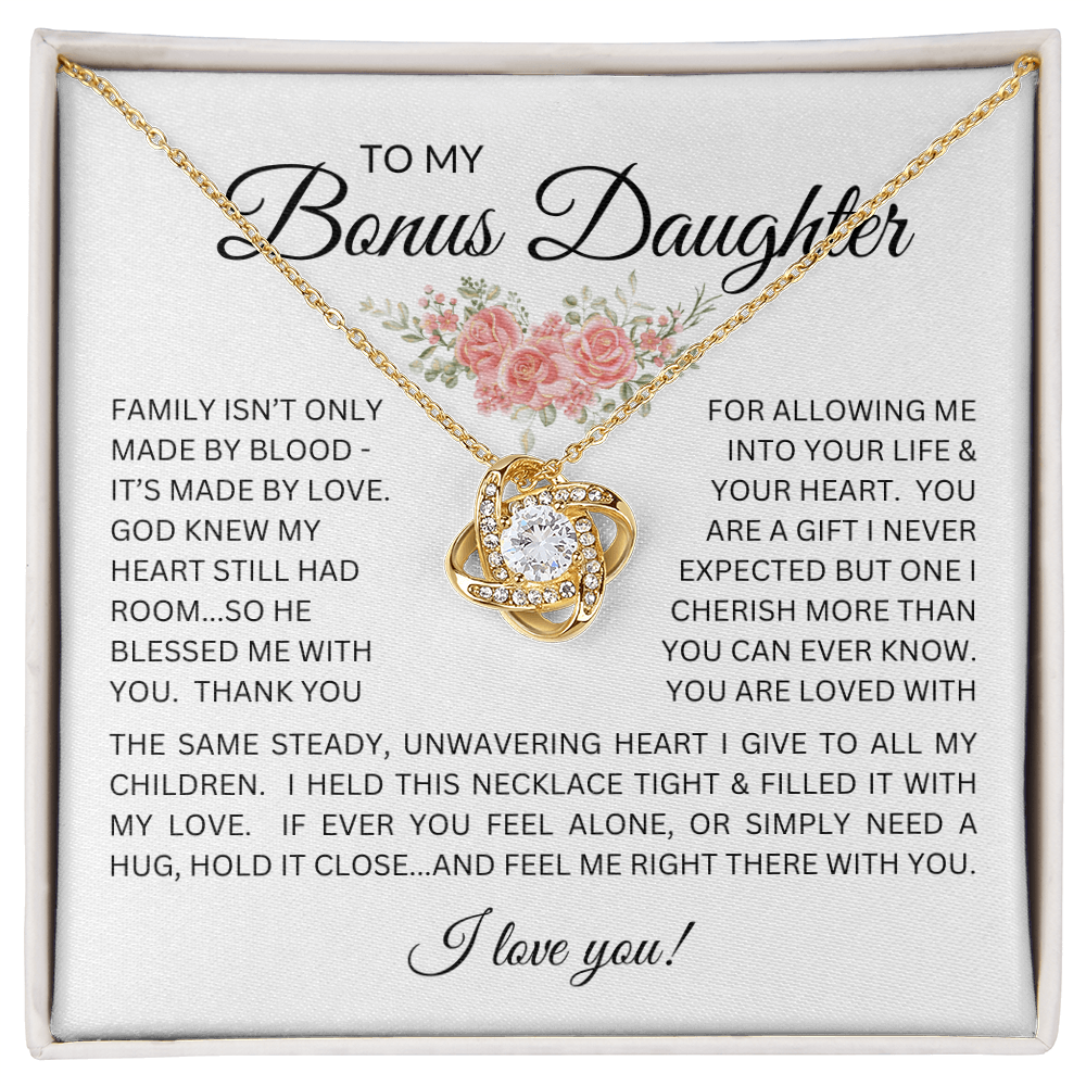 Blessed to Have You - Bonus Daughter Love Knot Necklace Stepdaughter / Bonus Daughter Gift from Bonus Dad