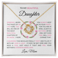 Gift for Daughter from Mom - To My Beautiful Daughter Message with Love Knot Necklace