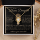 “To My Bonus Daughter” Love Knot Necklace Poetic Gift from Bonus Dad to Stepdaughter