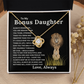 Bonus Daughter Love Knot Necklace with Sentimental Message Card Gift from Bonus Dad to Stepdaughter
