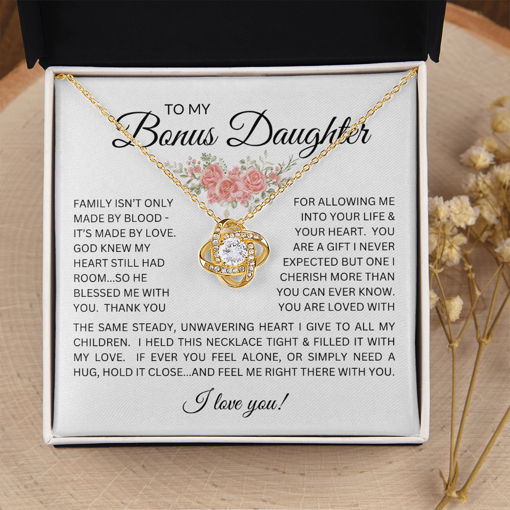 Blessed to Have You - Bonus Daughter Love Knot Necklace Stepdaughter / Bonus Daughter Gift from Bonus Dad