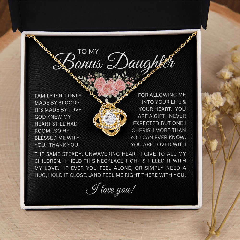 Blessed to Have You - Bonus Daughter Love Knot Necklace Stepdaughter / Bonus Daughter Gift from Bonus Dad