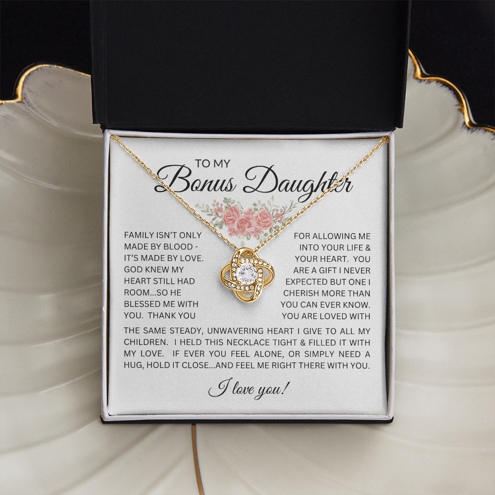 Blessed to Have You - Bonus Daughter Love Knot Necklace Stepdaughter / Bonus Daughter Gift from Bonus Dad