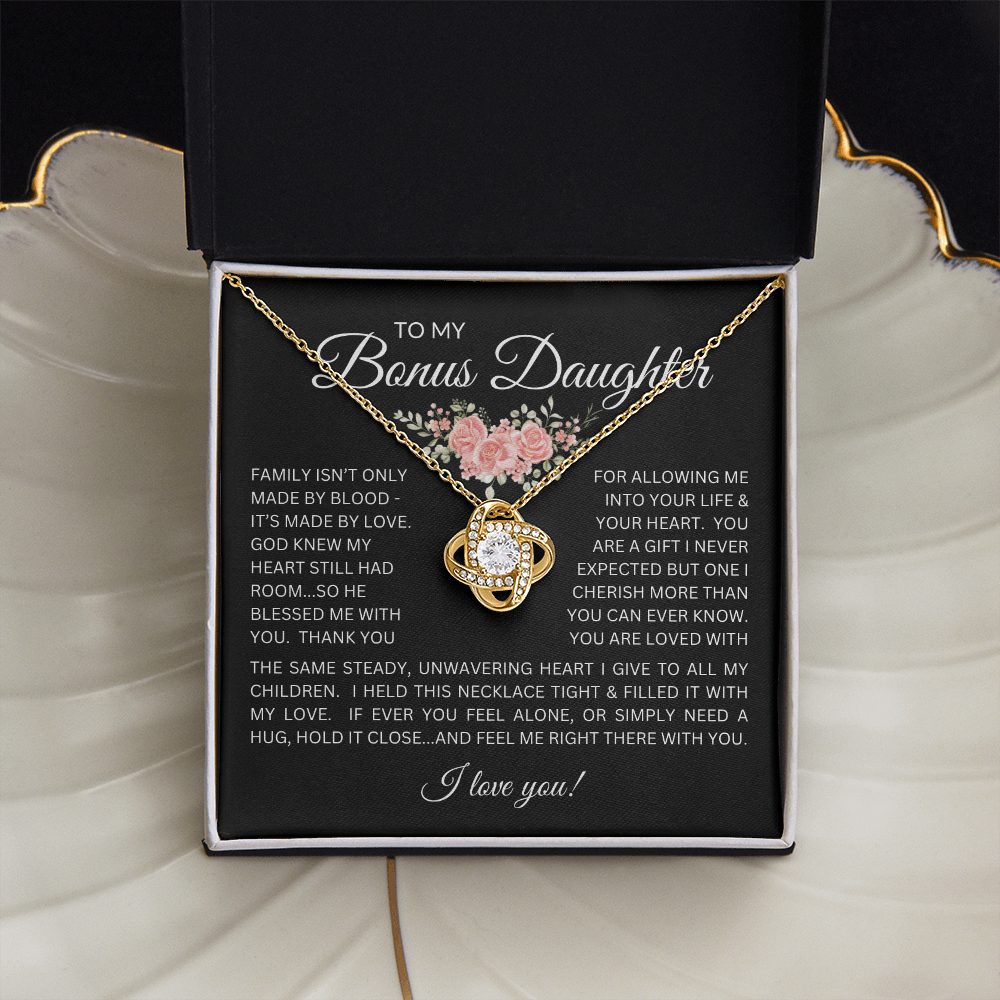 Blessed to Have You - Bonus Daughter Love Knot Necklace Stepdaughter / Bonus Daughter Gift from Bonus Dad