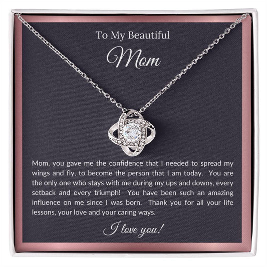To My Beautiful Mom - Love Knot Necklace