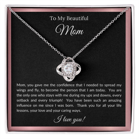 To My Beautiful Mom - Love Knot Necklace