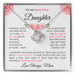To Daughter From Mom - Charming Love Knot Necklace with Beautiful "Some Day" Message