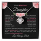 To Daughter From Dad - Charming Love Knot Necklace with Beautiful "Some Day" Message
