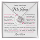 To My Daughter(s) — Beautiful Love Knot Necklace & PERSONALIZED Heartwarming Message from Mom (Only, First-Born, Second, Third, Fourth, Fifth, or Twins)