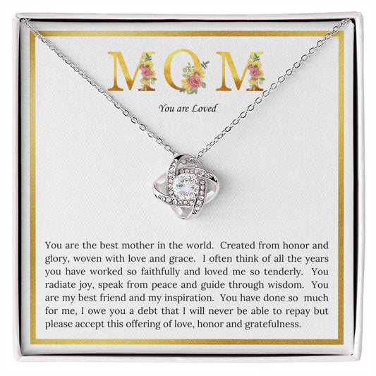 Mom, You Are Loved - Love Knot Necklace