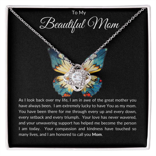 To My Beautiful Mom - Love Knot Necklace