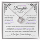 Stunning Daughter Gift "Most Beautiful Chapters" Gold Knot Necklace