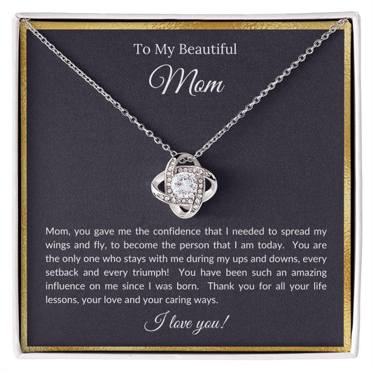 To My Beautiful Mom - Love Knot Necklace