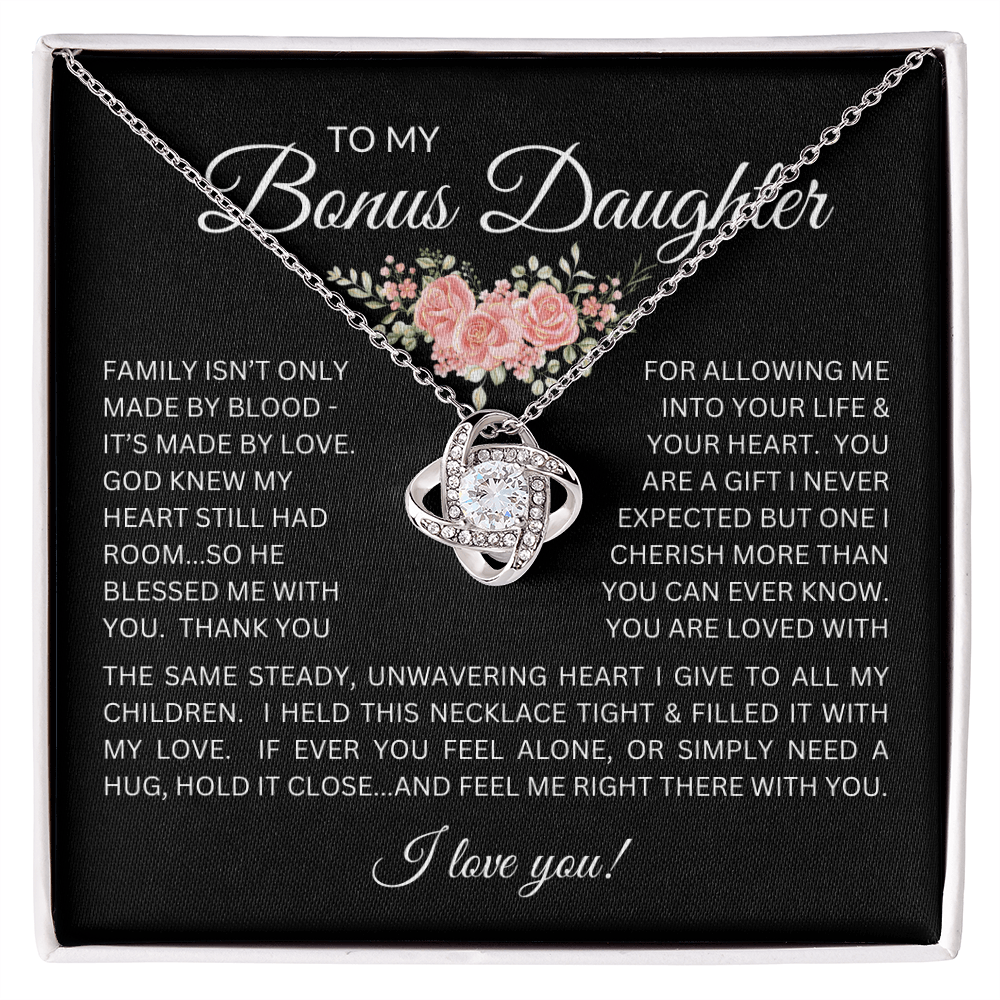 Blessed to Have You - Bonus Daughter Love Knot Necklace Stepdaughter / Bonus Daughter Gift from Bonus Dad