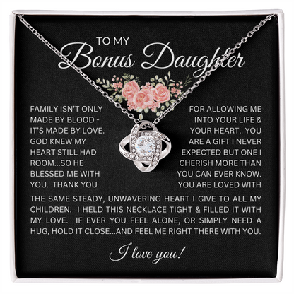 Blessed to Have You - Bonus Daughter Love Knot Necklace Stepdaughter / Bonus Daughter Gift from Bonus Dad