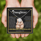 On Your Graduation To My Daughter – Papa Bear Love Knot Necklace from Dad Emotional Graduation Gift for Daughter