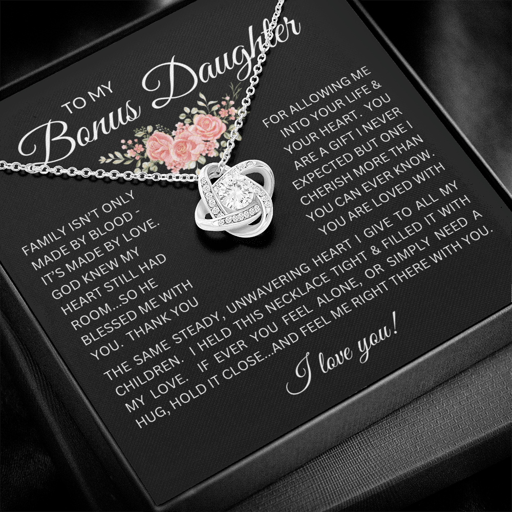 Blessed to Have You - Bonus Daughter Love Knot Necklace Stepdaughter / Bonus Daughter Gift from Bonus Dad