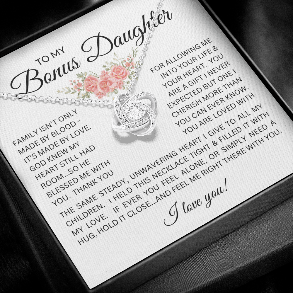 Blessed to Have You - Bonus Daughter Love Knot Necklace Stepdaughter / Bonus Daughter Gift from Bonus Dad