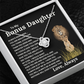 Bonus Daughter Love Knot Necklace with Sentimental Message Card Gift from Bonus Dad to Stepdaughter