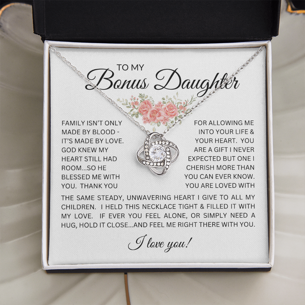Blessed to Have You - Bonus Daughter Love Knot Necklace Stepdaughter / Bonus Daughter Gift from Bonus Dad