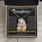 On Your Graduation To My Daughter – Papa Bear Love Knot Necklace from Dad Emotional Graduation Gift for Daughter